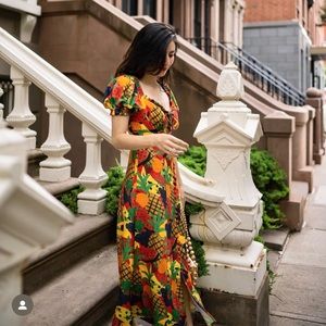 FARM RIO Dress NWT Fruit salad midi dress in Small